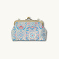 Load image into Gallery viewer, Luxury Chinese Blue Song Brocade Silk Frame Handbag with Traditional Scroll Motif
