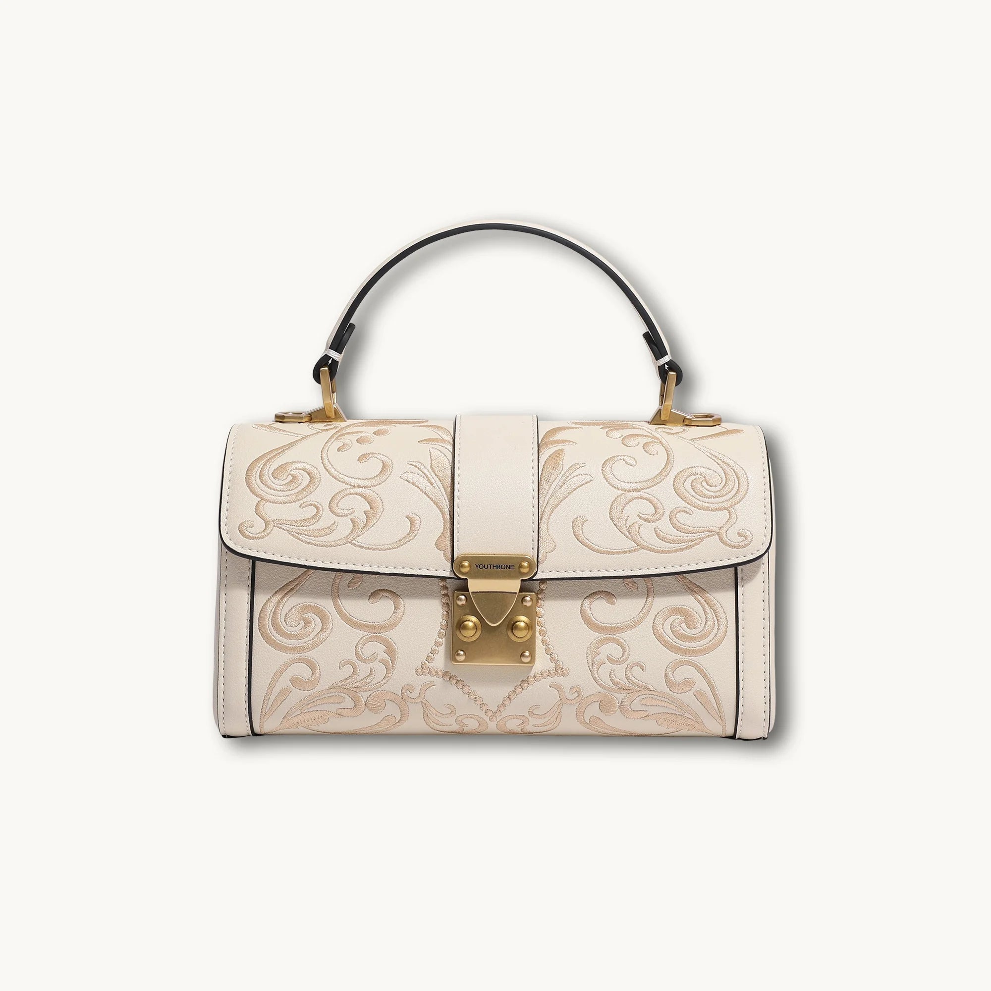 Heritage Dunhuang Cloud Motif Su Embroidery Leather Bucket Bag