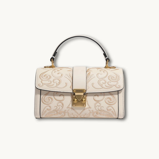 Heritage Dunhuang Cloud Motif Su Embroidery Leather Bucket Bag