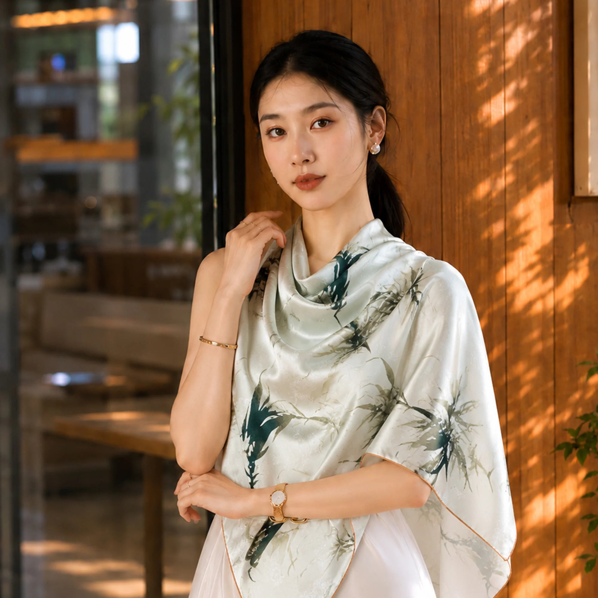 Intangible Cultural Heritage Chinese Mulberry Silk Scarves Silk Square Scarf