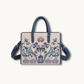 Luxury Handcrafted Dunhuang Chinese Embroidery Leather Tote Bag