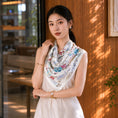 Load image into Gallery viewer, Luxury Birds & Blooms Jacquard Chinese Mulberry Silk Square Scarf
