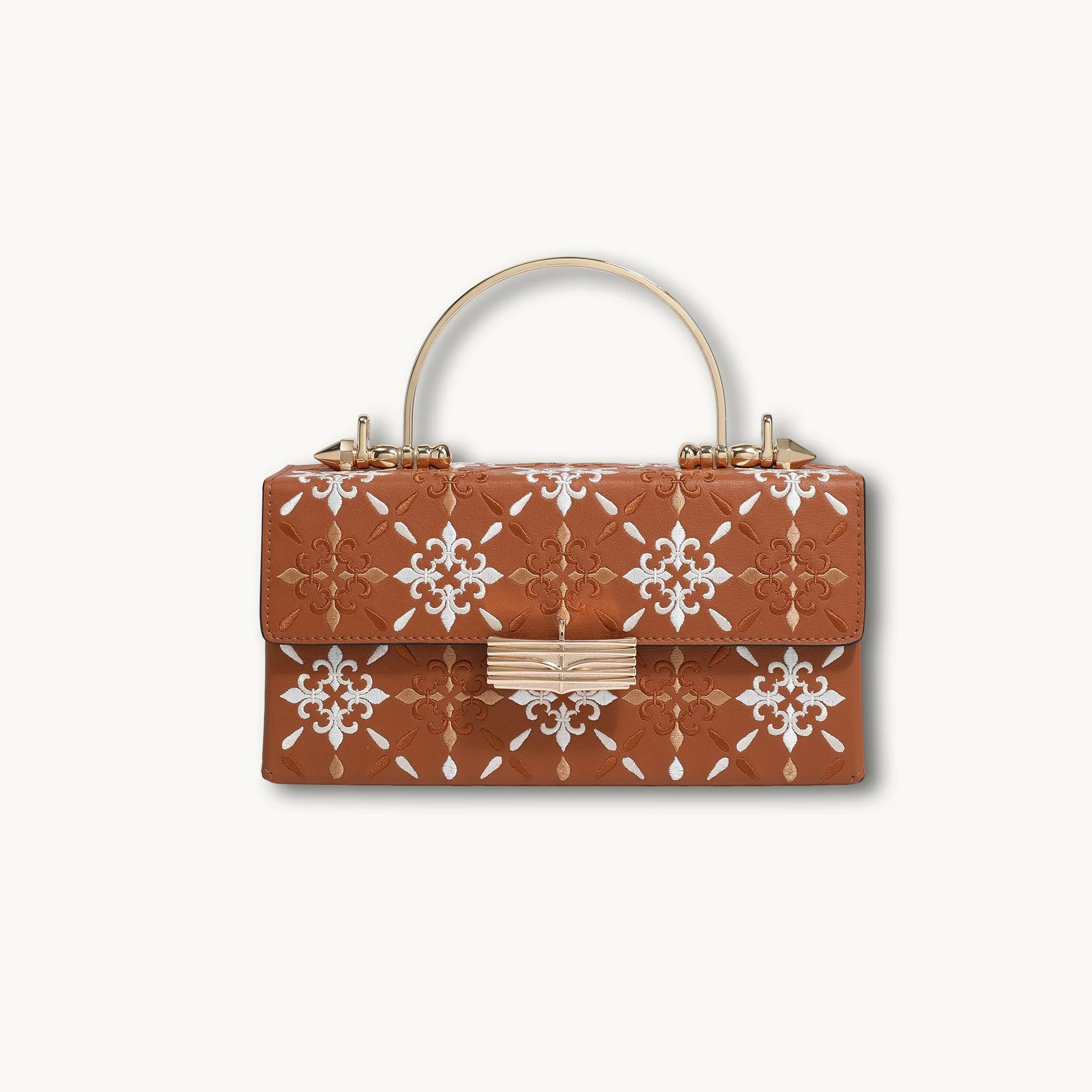 Heritage Embroidered Hard-Shell Ebroidered Leather Handbag
