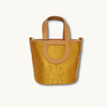 Bild in Galerie-Betrachter laden, SinoCrafted golden silk Xiangyunsha peony handbag with genuine leather handles
