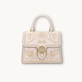 Luxury Chinese Embroidered Leather Handbag with Morning Glory Motifs