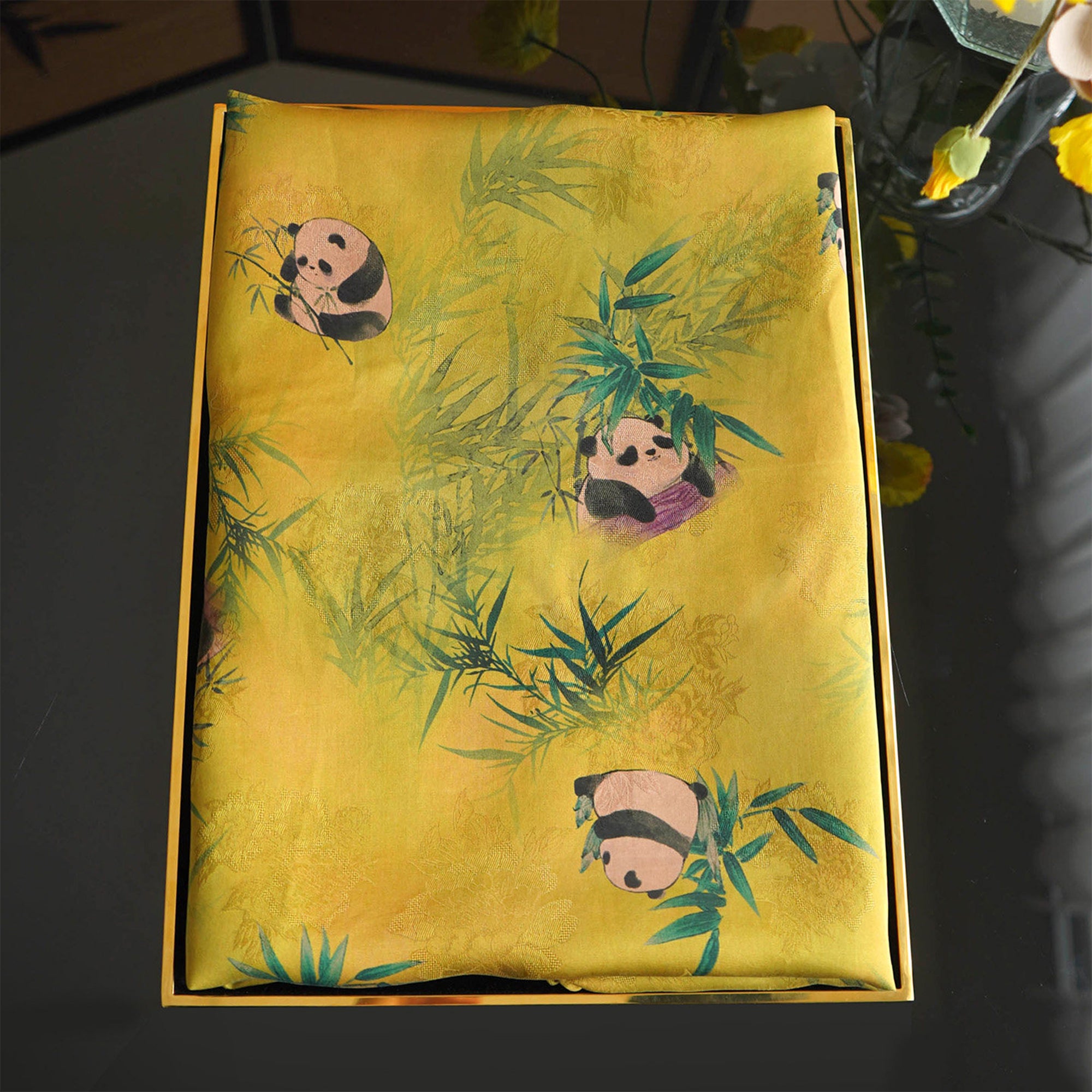 Xiangyunsha Silk Shawl New Chinese Style Panda Mulberry Silk Scarf