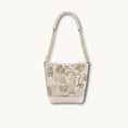 Load image into Gallery viewer, Chinese Style Oriental Print Bucket Bag with Chain-Trimmed Leather Strap
