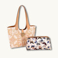 Load image into Gallery viewer, Blush Floral Embroidered Genuine Leather Tote Bag
