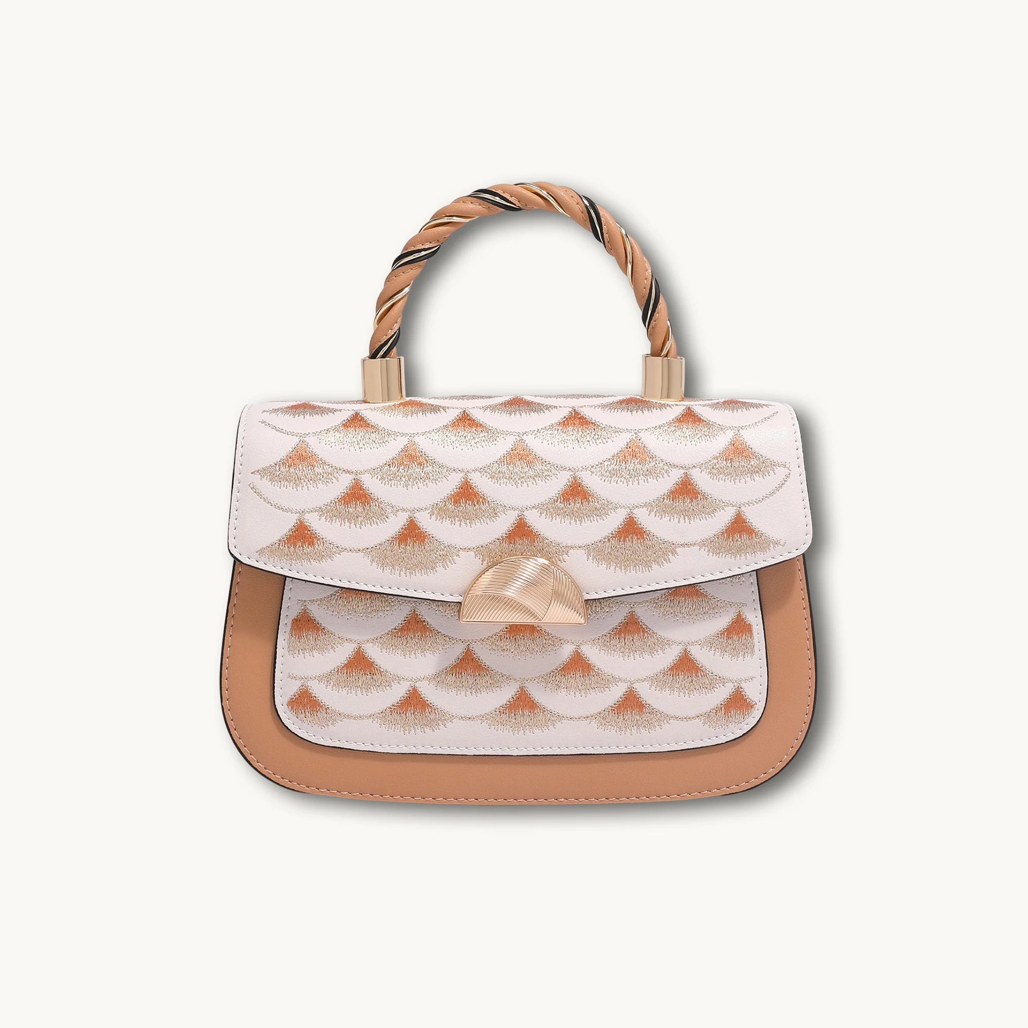 Luxury Chinese Style Heritage Dragon Scale Su Embroidery Leather Handbag