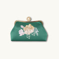 Load image into Gallery viewer, Chinoiserie Luxury Green Suzhou Embroidery Floral Mulberry Silk Frame Handbag
