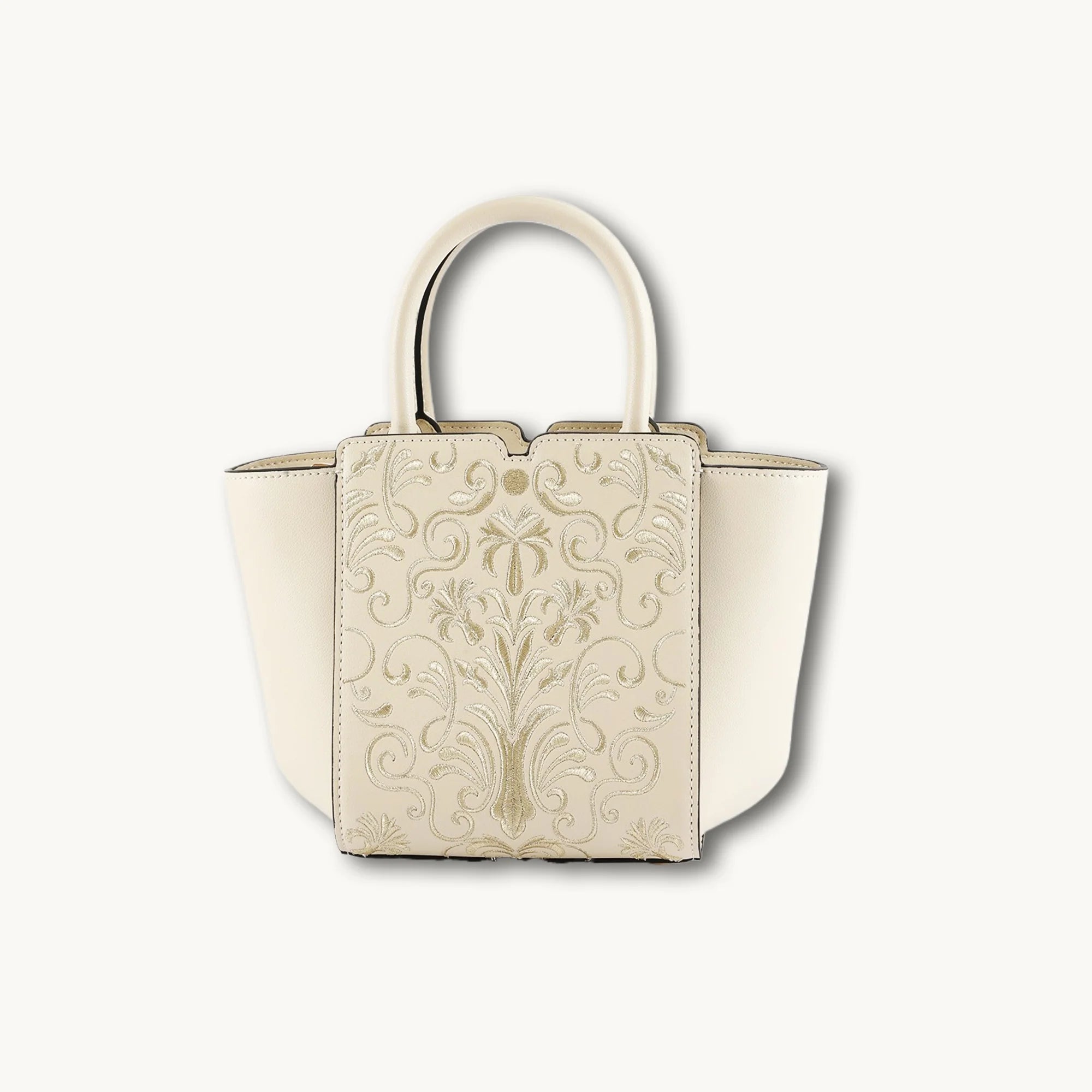 Handgemachte goldene barocke Suzhou bestickte Echtleder-Flügel-Tragetasche