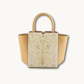 Bolso tote de piel auténtica con alas, bordado de Suzhou barroco dorado hecho a mano