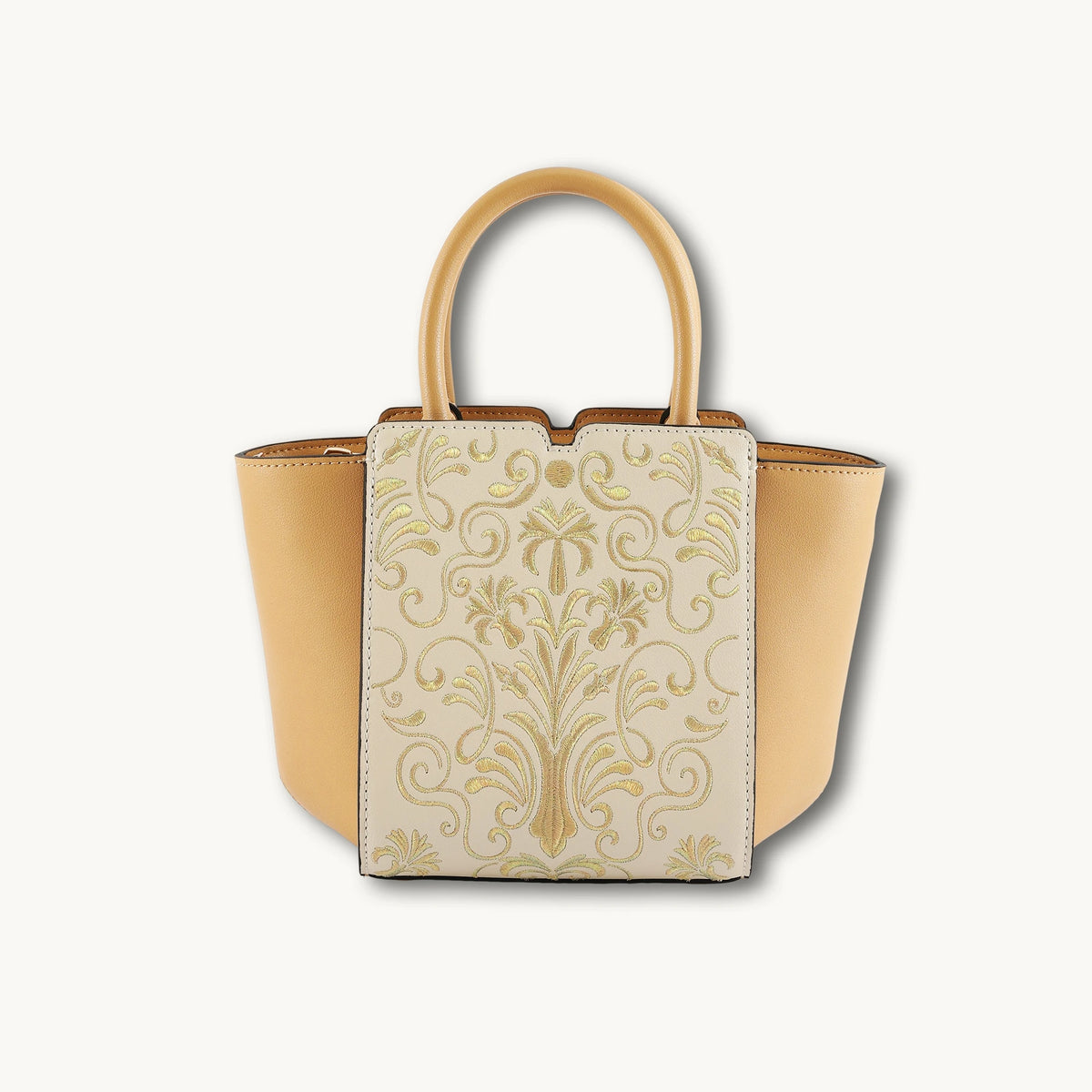 Bolso tote de piel auténtica con alas, bordado de Suzhou barroco dorado hecho a mano