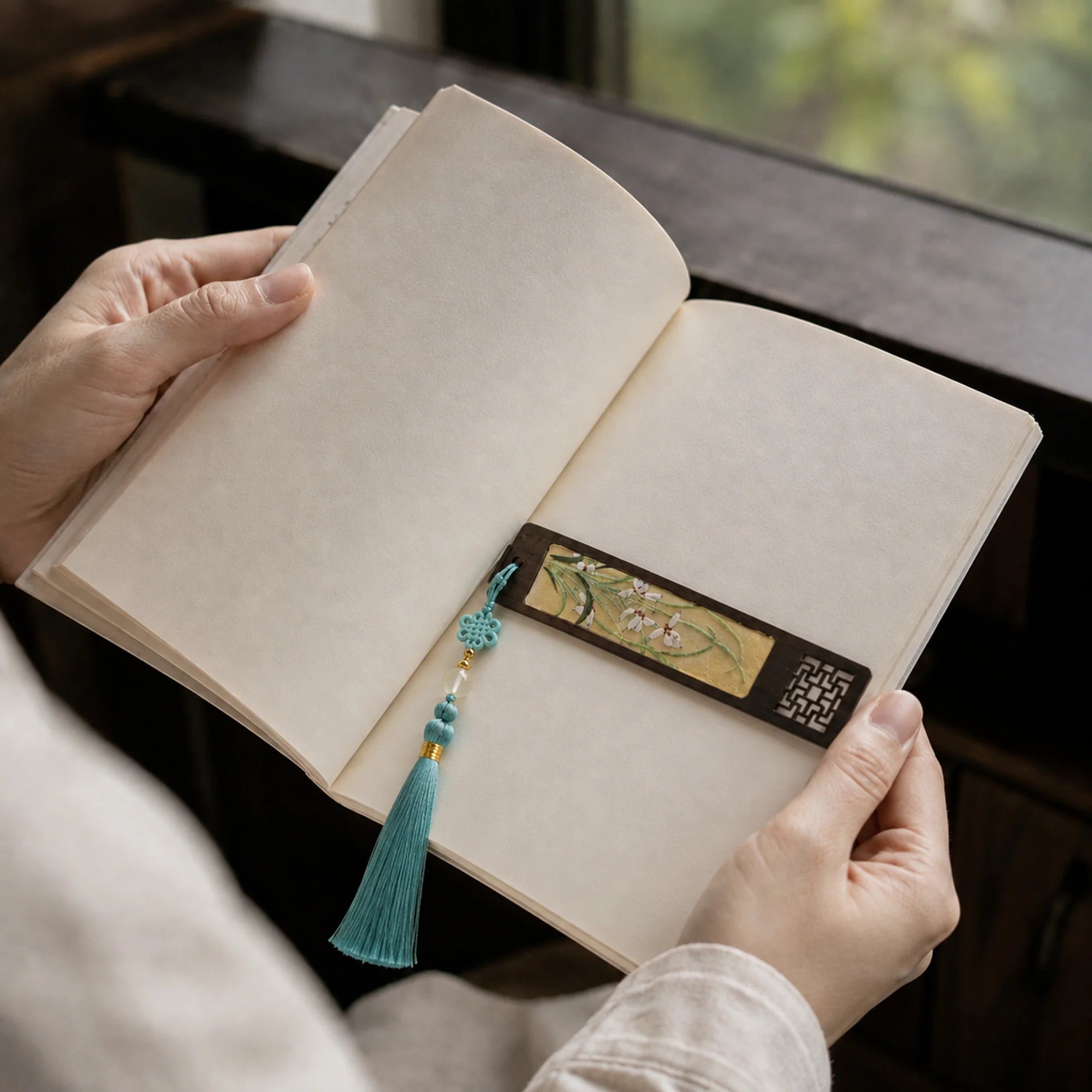 Handcrafted Silk Suzhou Embroidery Bookmark – Orchid | Chinese Art Keepsake
