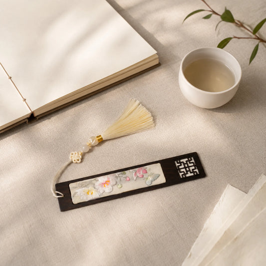 Handcrafted Silk Suzhou Embroidery Bookmark – Peony | Chinese Art Keepsake