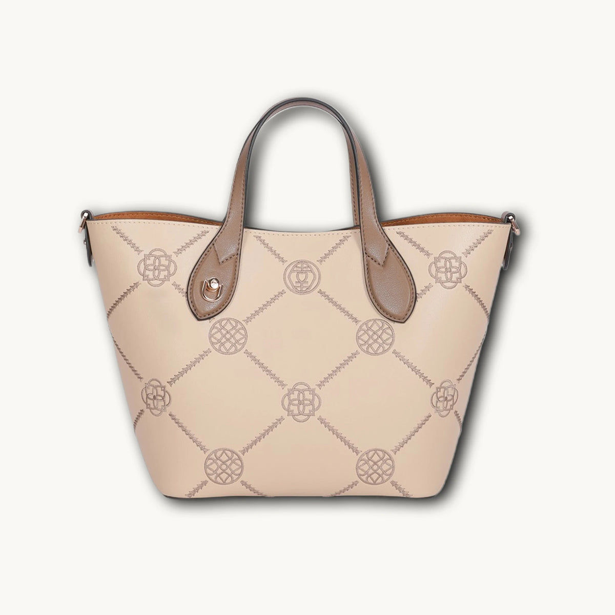 Borsa tote wing in vera pelle con ricamo Suzhou barocco dorato fatta a mano