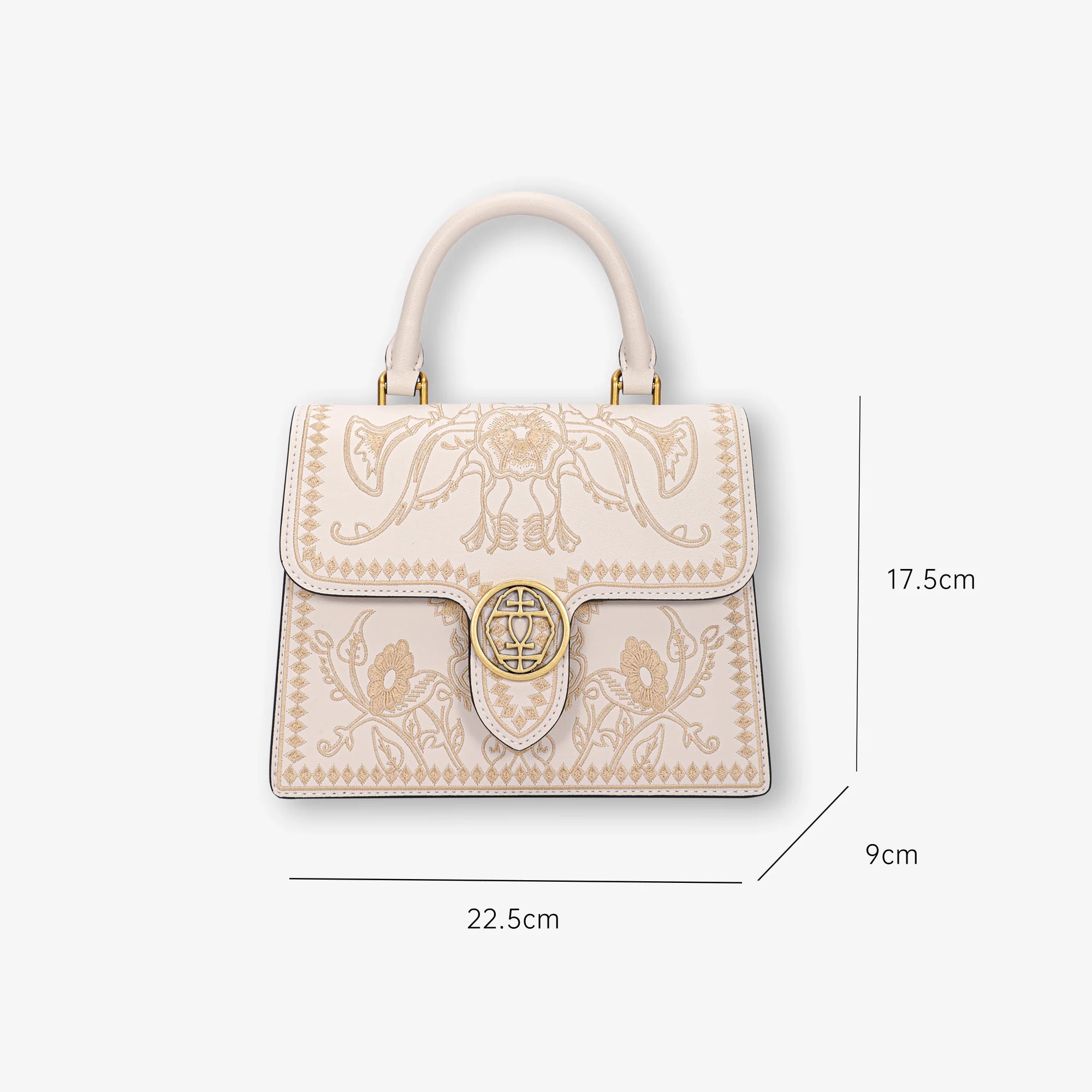 New Chinese Style Luxury White Embroidery Leather  Handbag