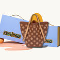 Load image into Gallery viewer, Embroidered Genuine Leather Bucket Tote Bag with Adjustable Strap
