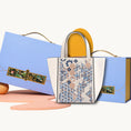 Load image into Gallery viewer, Architectural Geometric Embroidered Genuine Leather Tote Bag
