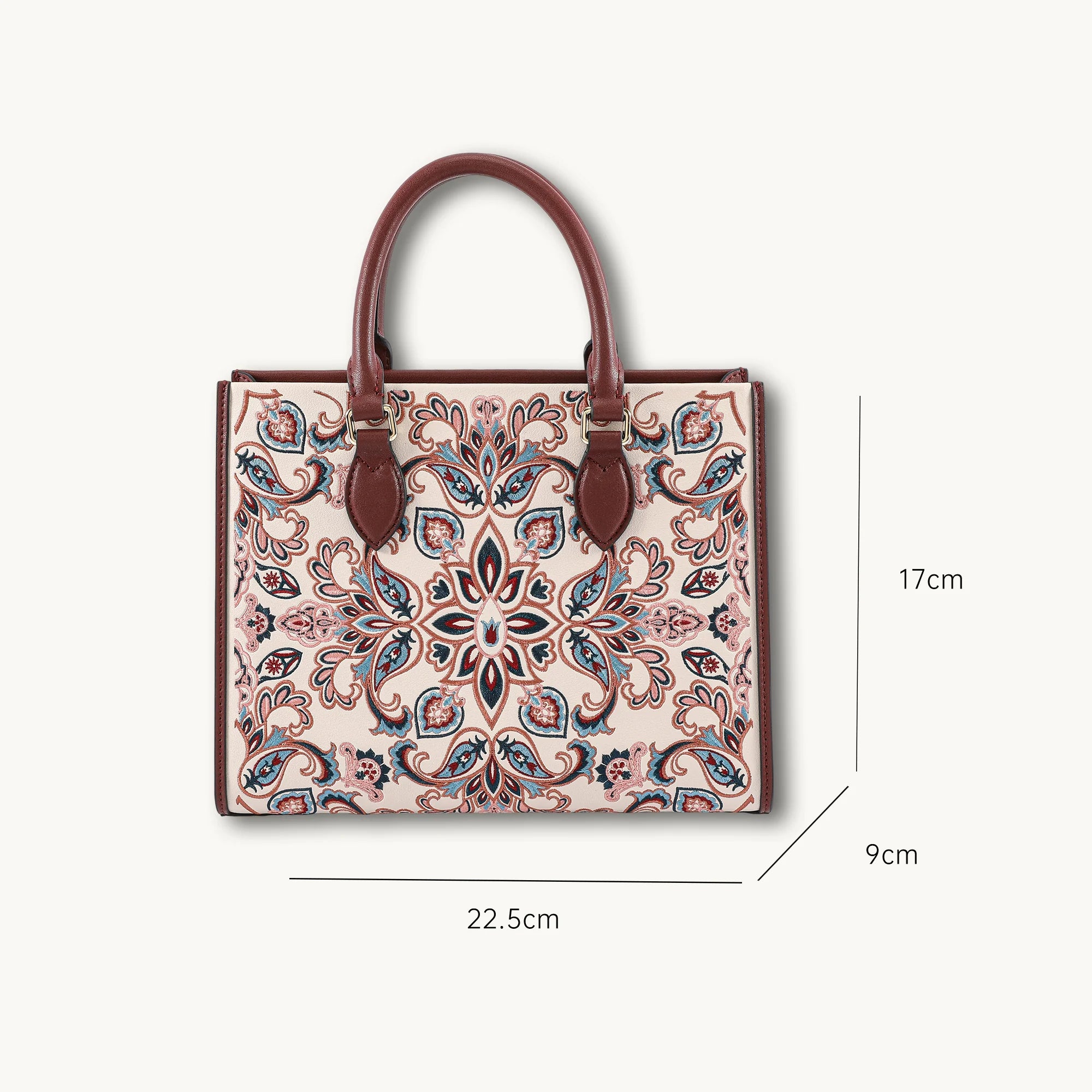 Heritage Baoxiang Flower Motif Su Embroidery Leather Tote Bag