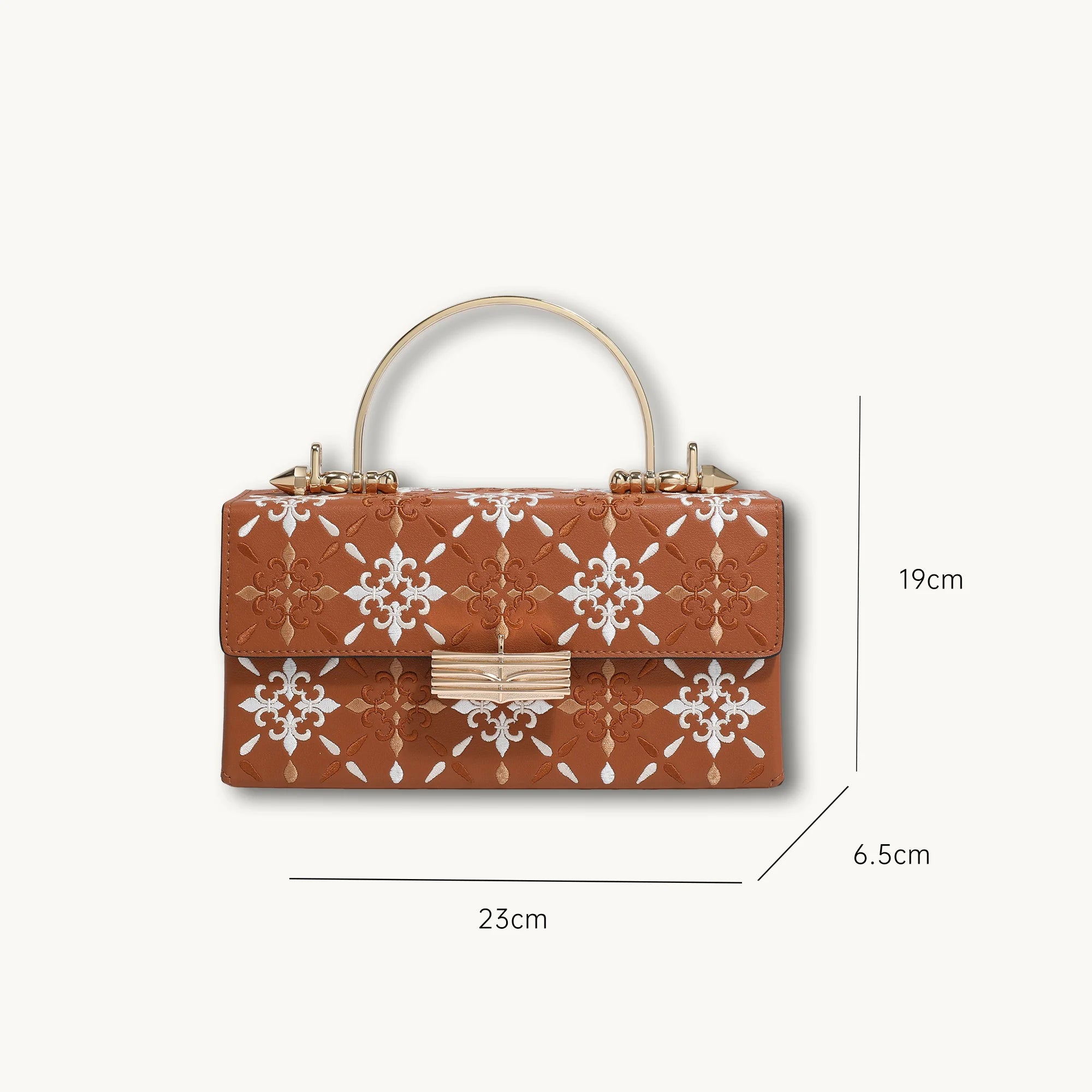 Heritage Embroidered Hard-Shell Ebroidered Leather Handbag