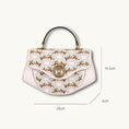 Load image into Gallery viewer, Floral Wave Embroidered Genuine Leather Top Handle Satchel Bag
