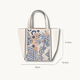 Load image into Gallery viewer, Architectural Geometric Embroidered Genuine Leather Tote Bag
