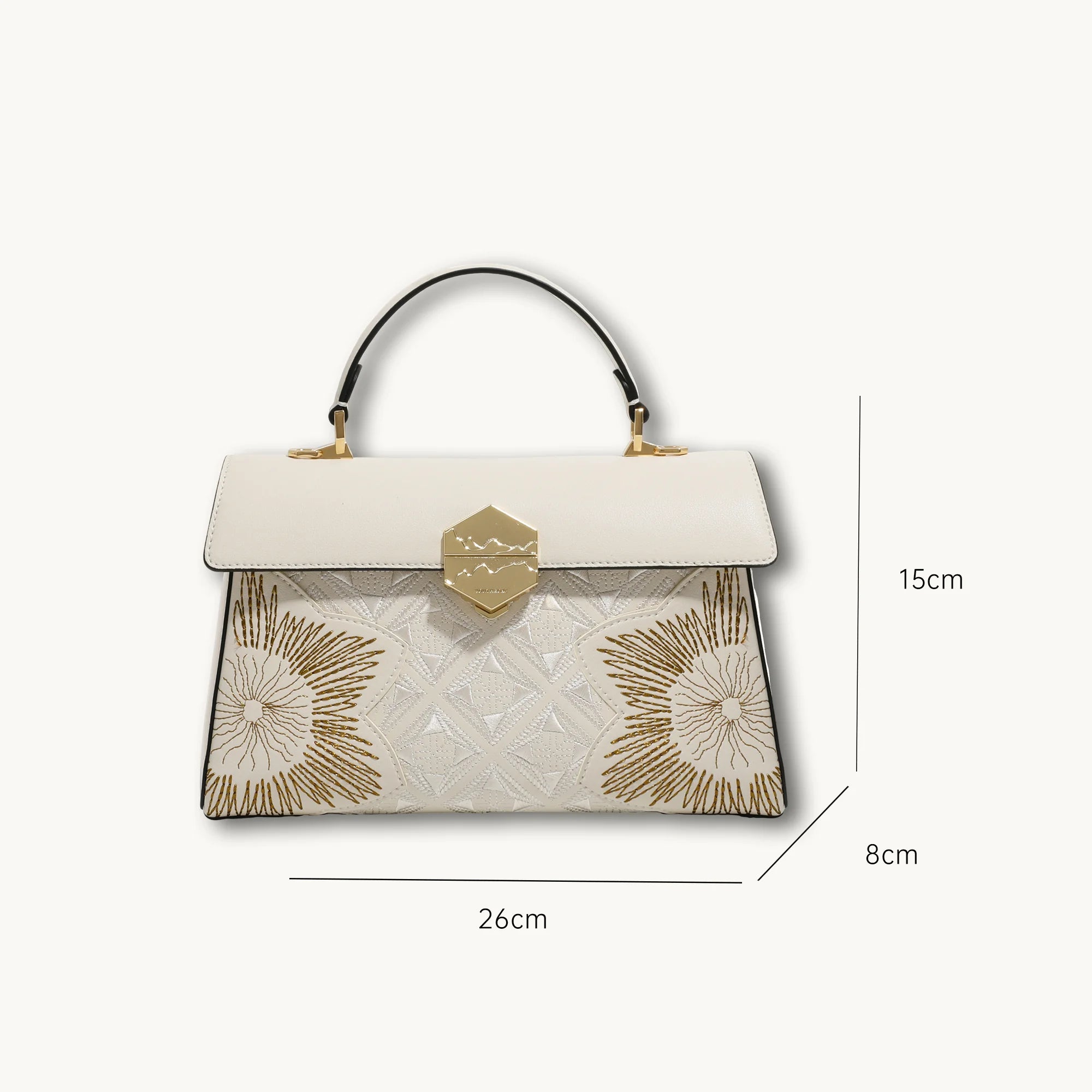 Luxury Heritage Radiant Bloom Embroidery Leather Flap Bag