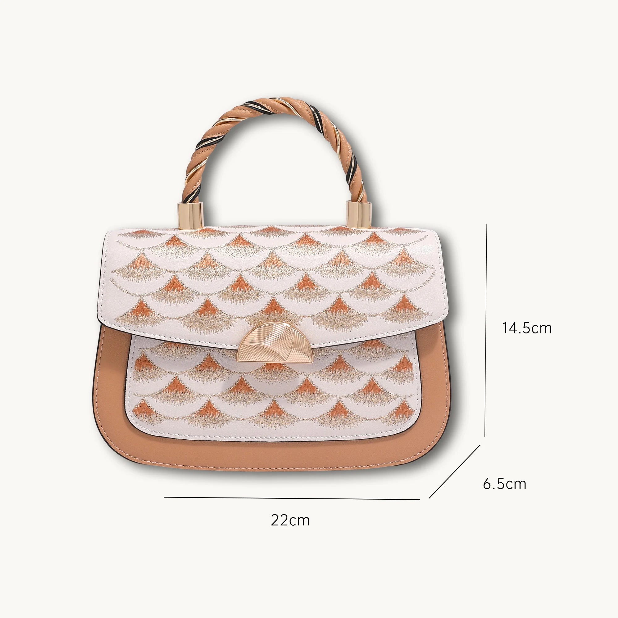 Luxury Chinese Style Heritage Dragon Scale Su Embroidery Leather Handbag