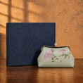 Carica l'immagine nel visualizzatore della galleria, Chinoiserie Luxury Light Green Suzhou Embroidery Floral Mulberry Silk Frame Handbag
