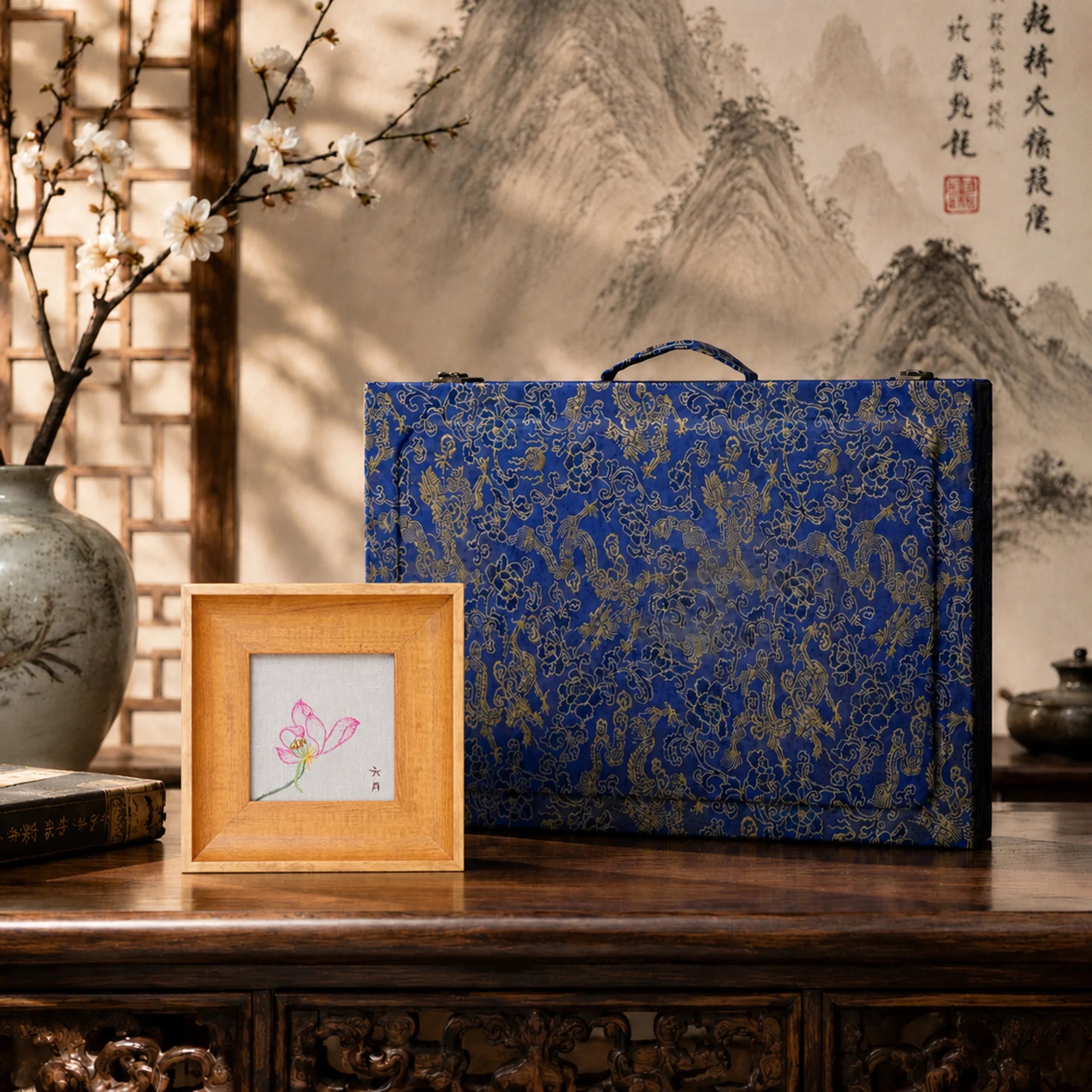 Musem Quality Heritage Su Embroidery Wall Art Handcrafted Silk—Lotus