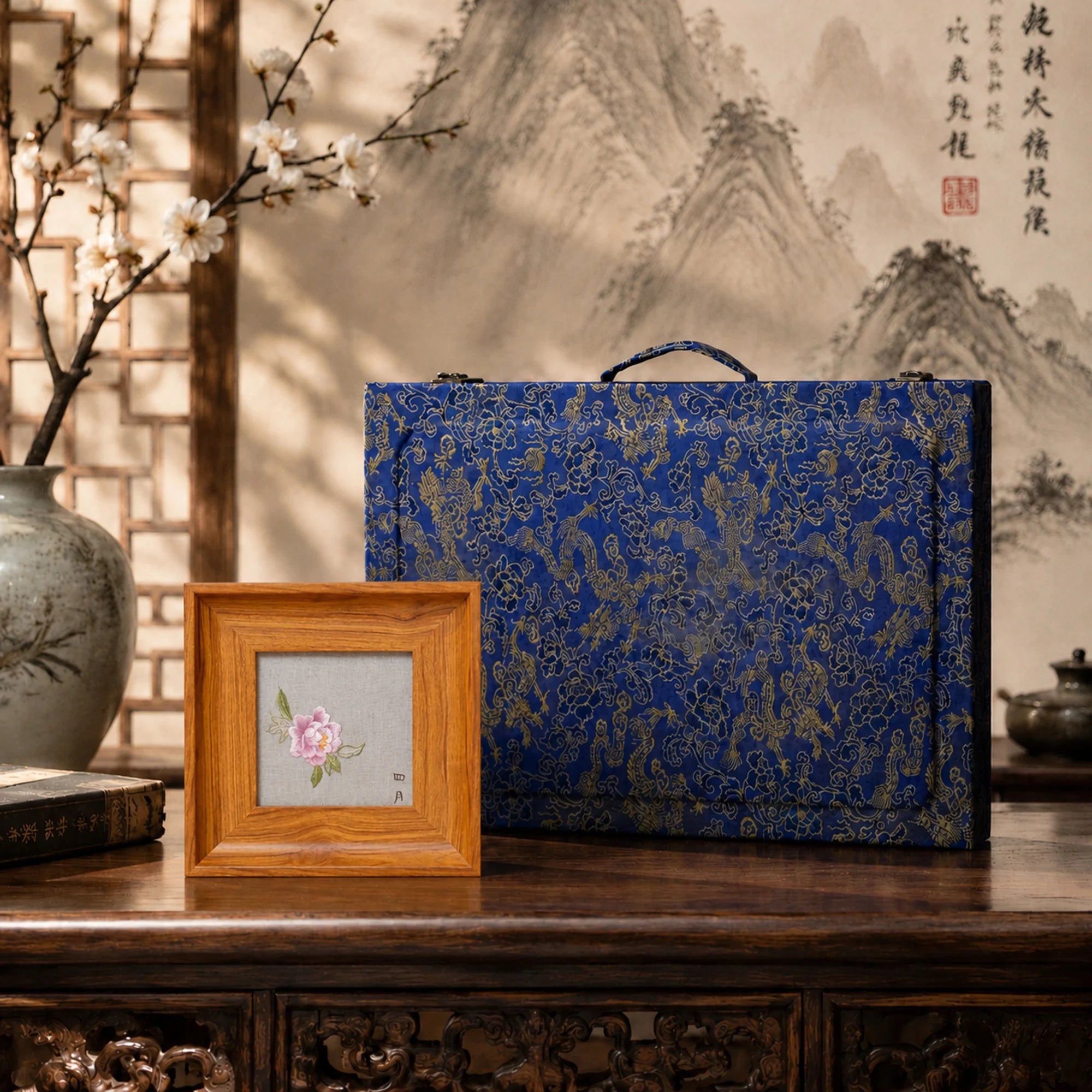Musem-Grade Masterpiece Heritage Su Embroidery Wall Art Handcrafted Silk—Peony