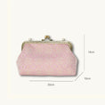 Load image into Gallery viewer, Luxury Chinese Pink Song Brocade Silk Frame Handbag with Dingsheng Motif
