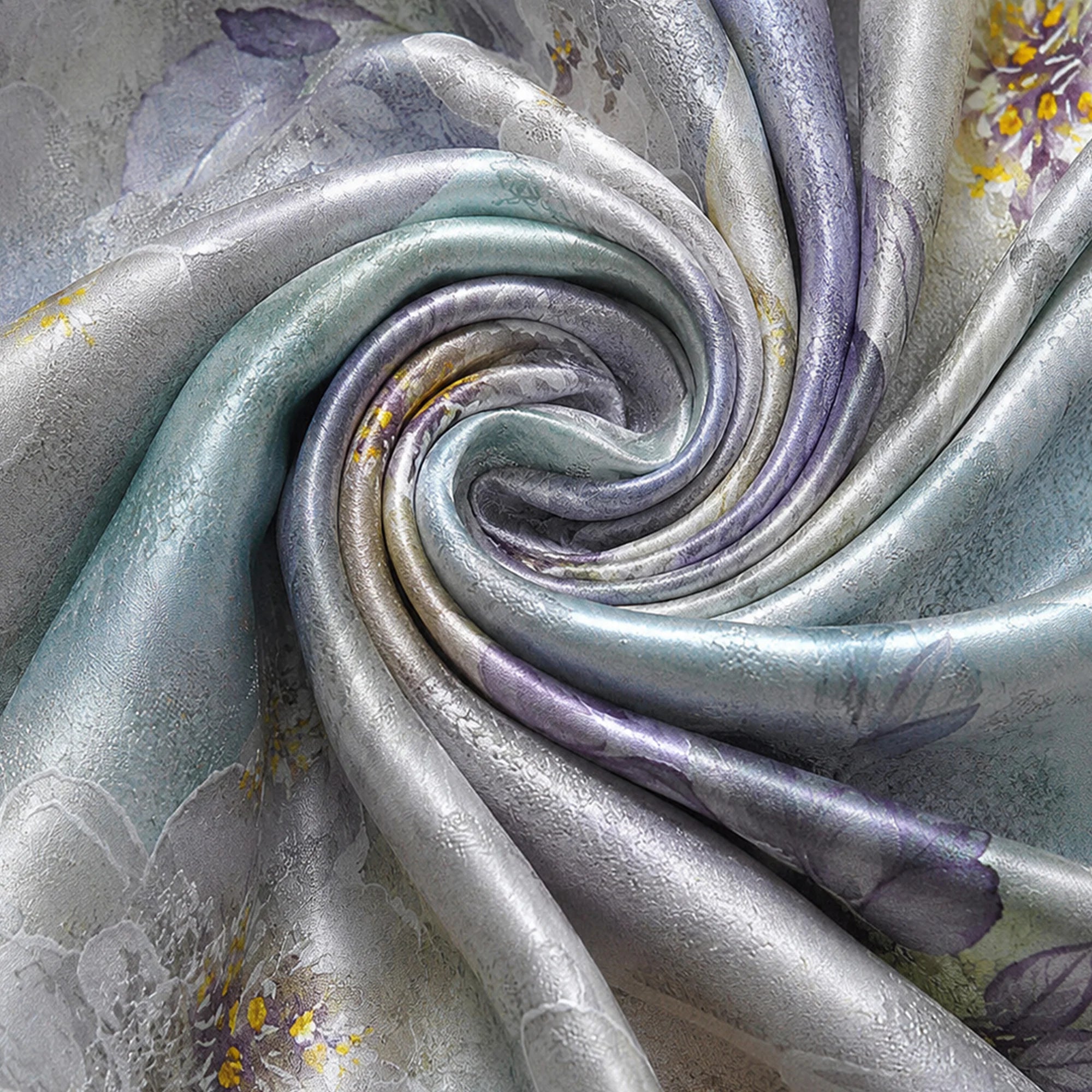 Luxury Misty Lavender Glow Spring Double-Sided Mulberry Silk Shawl