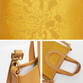 Bild in Galerie-Betrachter laden, SinoCrafted golden silk Xiangyunsha peony handbag with genuine leather handles
