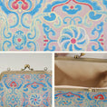 Load image into Gallery viewer, Luxury Chinese Blue Song Brocade Silk Frame Handbag with Traditional Scroll Motif
