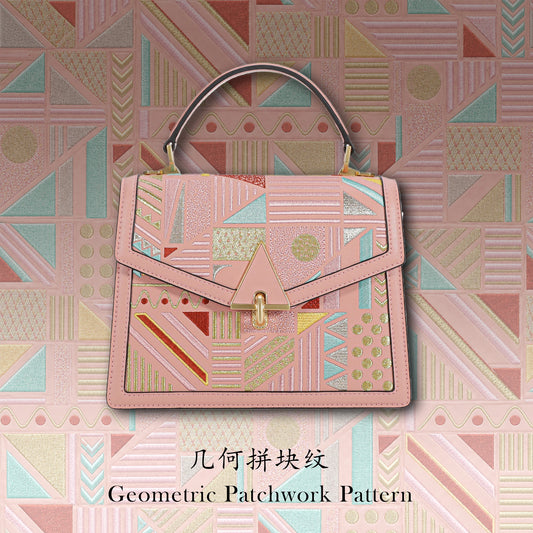 Borsa tote wing in vera pelle con ricamo Suzhou barocco dorato fatta a mano