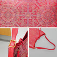 Carica l'immagine nel visualizzatore della galleria, SinoCrafted red Bada Halo Song brocade shoulder bag with genuine leather trim and strap
