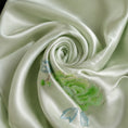 Load image into Gallery viewer, Hand-Embroidered Su Embroidery Mulberry Silk Scarf — "Jade Blossom"
