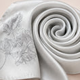 Load image into Gallery viewer, Heritage Lotus Motif Mulberry Silk Scarf — "Still Water"
