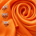 Load image into Gallery viewer, Luxury Handcrafted Suzhou Embroidery Mulberry Silk Scarf—Orange Pomegranate Motif
