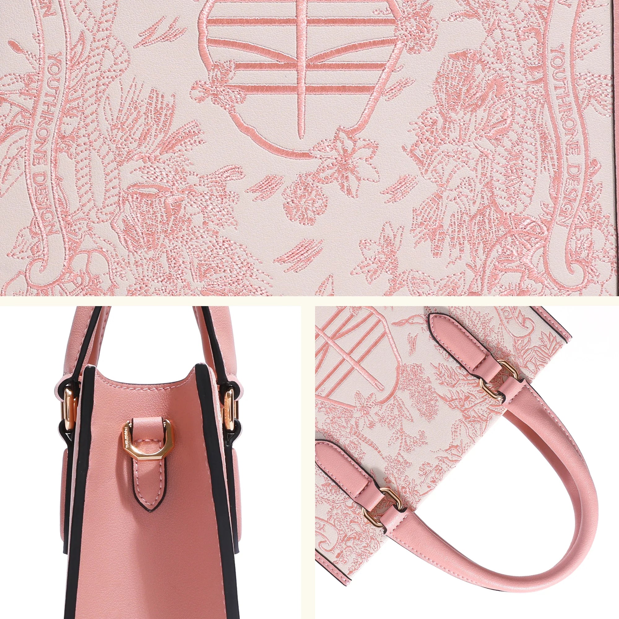Luxury Heritage Vine & Fortune Su Embroidery Leather Handbag
