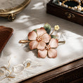 Load image into Gallery viewer, Heritage Ronghua Pink Brooch Handcrafted Enamel Floral Pin with Pearl Drop
