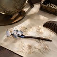 Load image into Gallery viewer, Heritage Handcrafted Ronghua Blue Ginkgo Hair Pin with Pearl Drop
