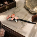 Load image into Gallery viewer, Heritage Ronghua Pink Iris Hair Pin Handcrafted Silk Blossom with Pearl Accents
