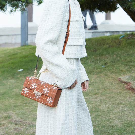 Heritage Embroidered Hard-Shell Ebroidered Leather Handbag