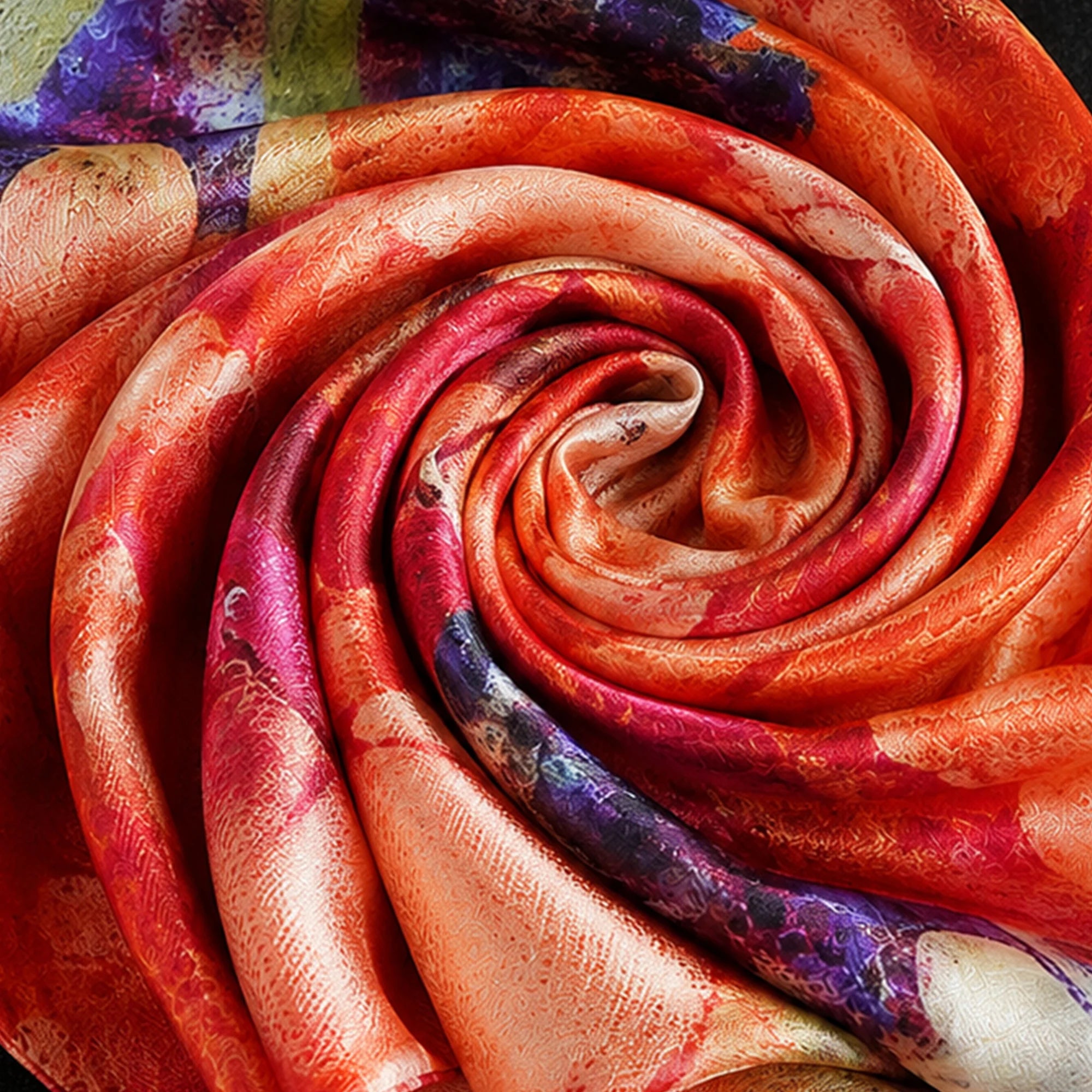 Luxury Floral Whisper Hua Luo Silk Chinese Mulberry Silk Square Scarf