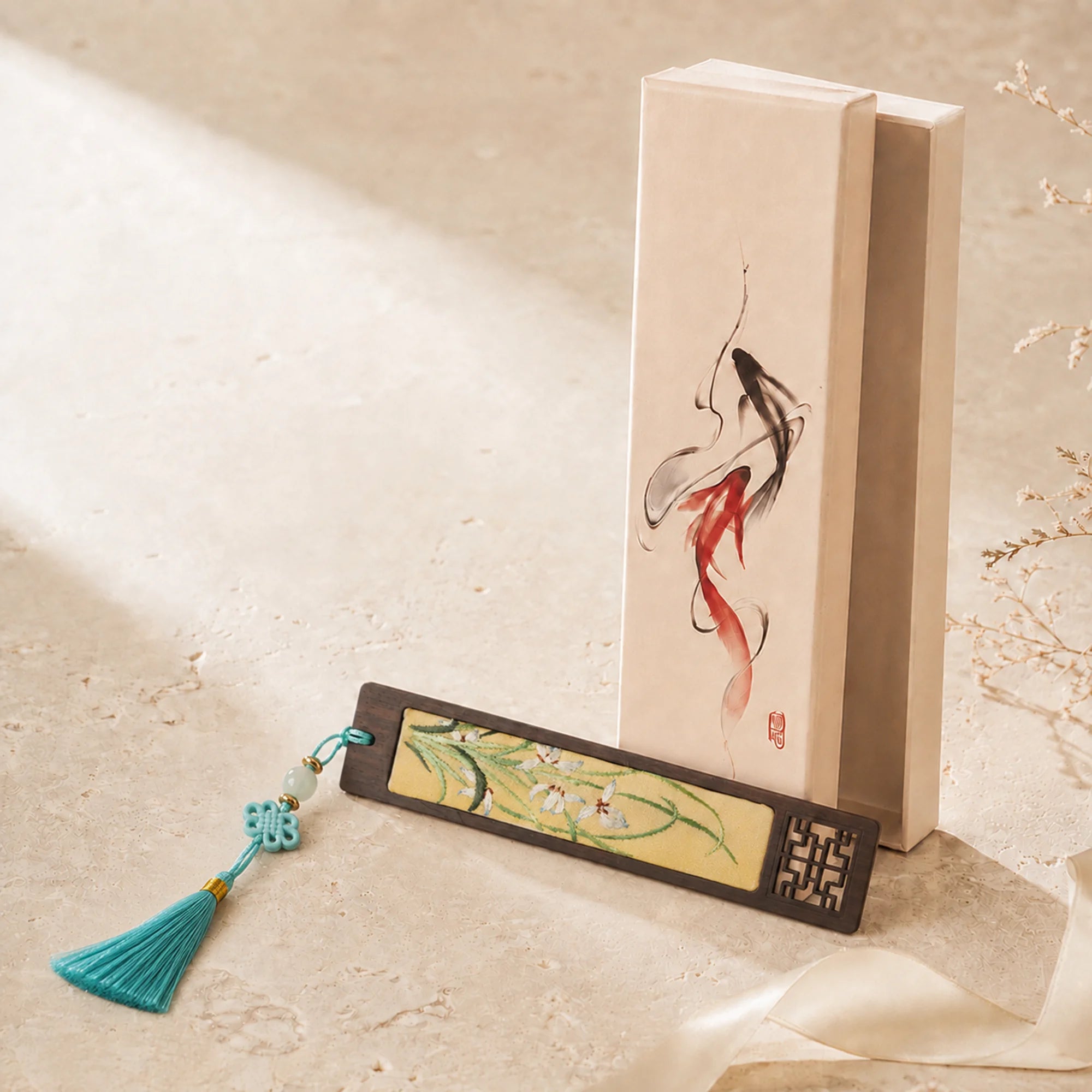 Handcrafted Silk Suzhou Embroidery Bookmark – Orchid | Chinese Art Keepsake