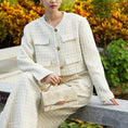 Load image into Gallery viewer, Heritage Gold Filigree Motif  Scroll Embroidery Bucket Bag
