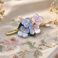 Load image into Gallery viewer, Heritage Ronghua Hydrangea Hair Pin Handcrafted Silk Blossom
